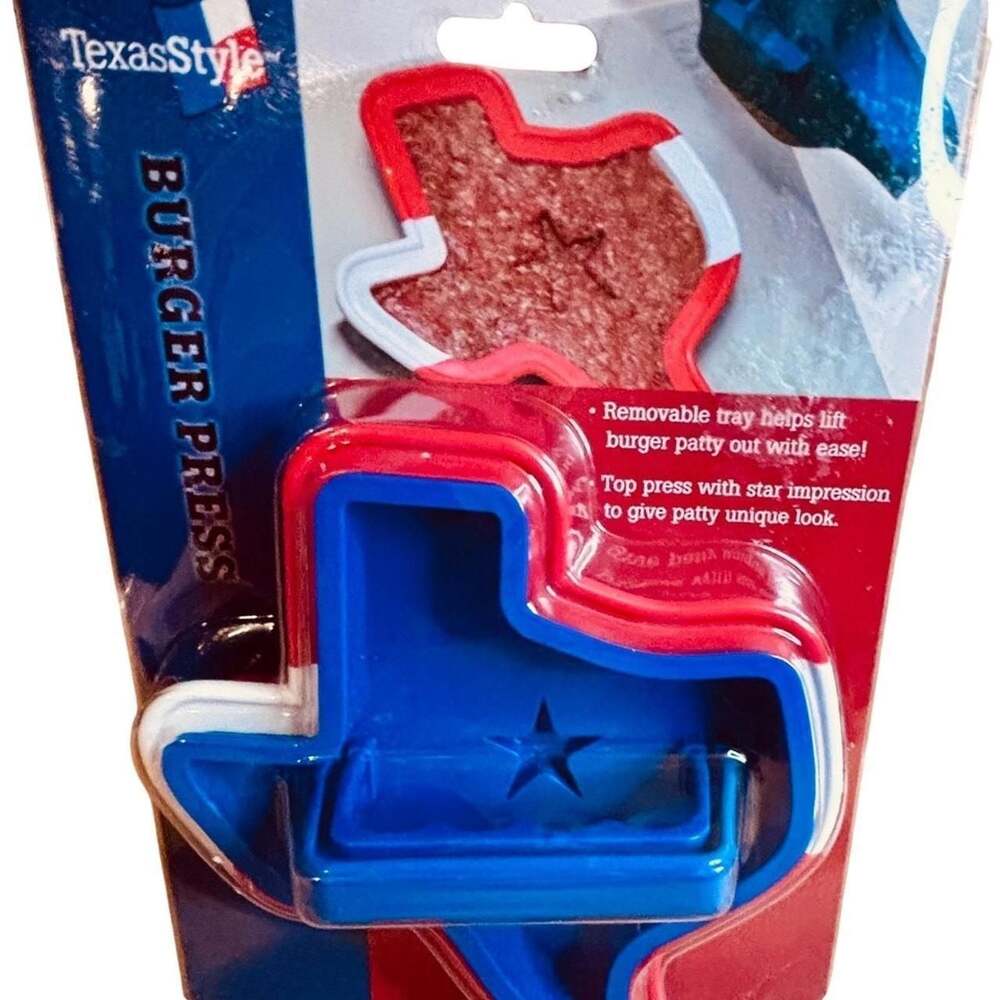 TexasStyle Texas Shaped Burger Press Patty Maker Red White Blue